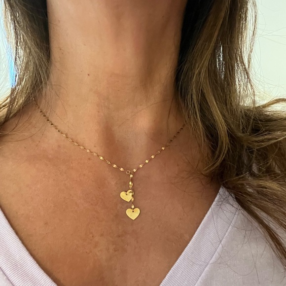 10k yellow gold dainty heart necklace ❤️ - Picture 10 of 11